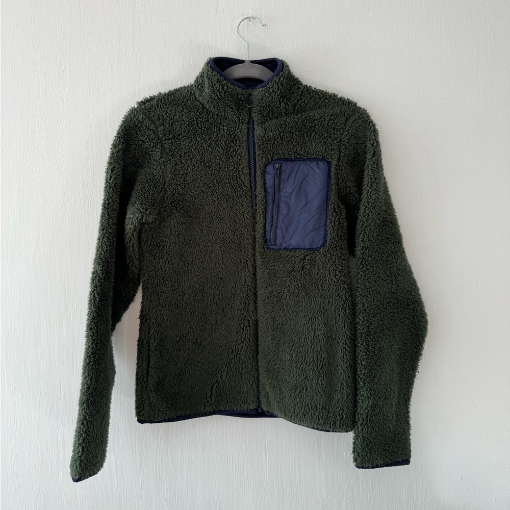 Tory Burch faux fur teddy zip up fleece